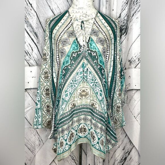 Hale Bob silk poncho blouse M - Picture 1 of 5